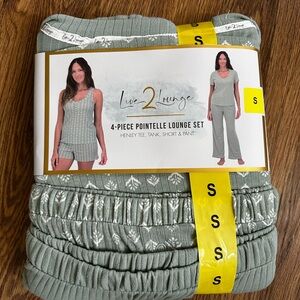 Women's 4-Piece Pointelle Lounge Set - Green